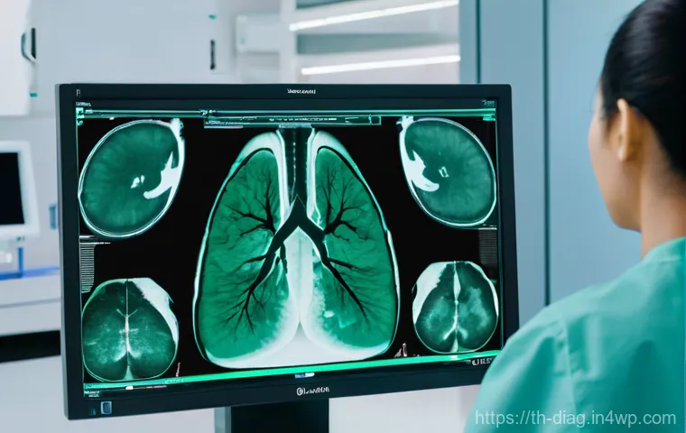 AI 의료진단의 정확도 비교 분석 - **Prompt 1: AI-Powered Diagnostics Assistant**
    "A bright, clean modern hospital examination room...