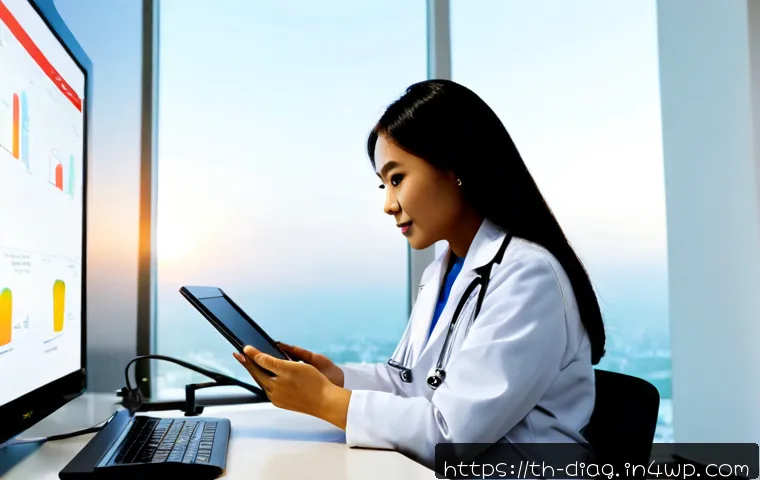 Home 30 AI 의료진단의 법적 규제 현황 - Photorealistic modern Thai hospital consultation room, Thai female doctor and male legal advisor rev...